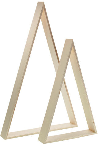 Bäume aus Holz, 55 cm und 41 cm, 2 Stück