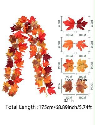 Inspired Living Harvest Glow Maple & Fruit Vine Garland 4