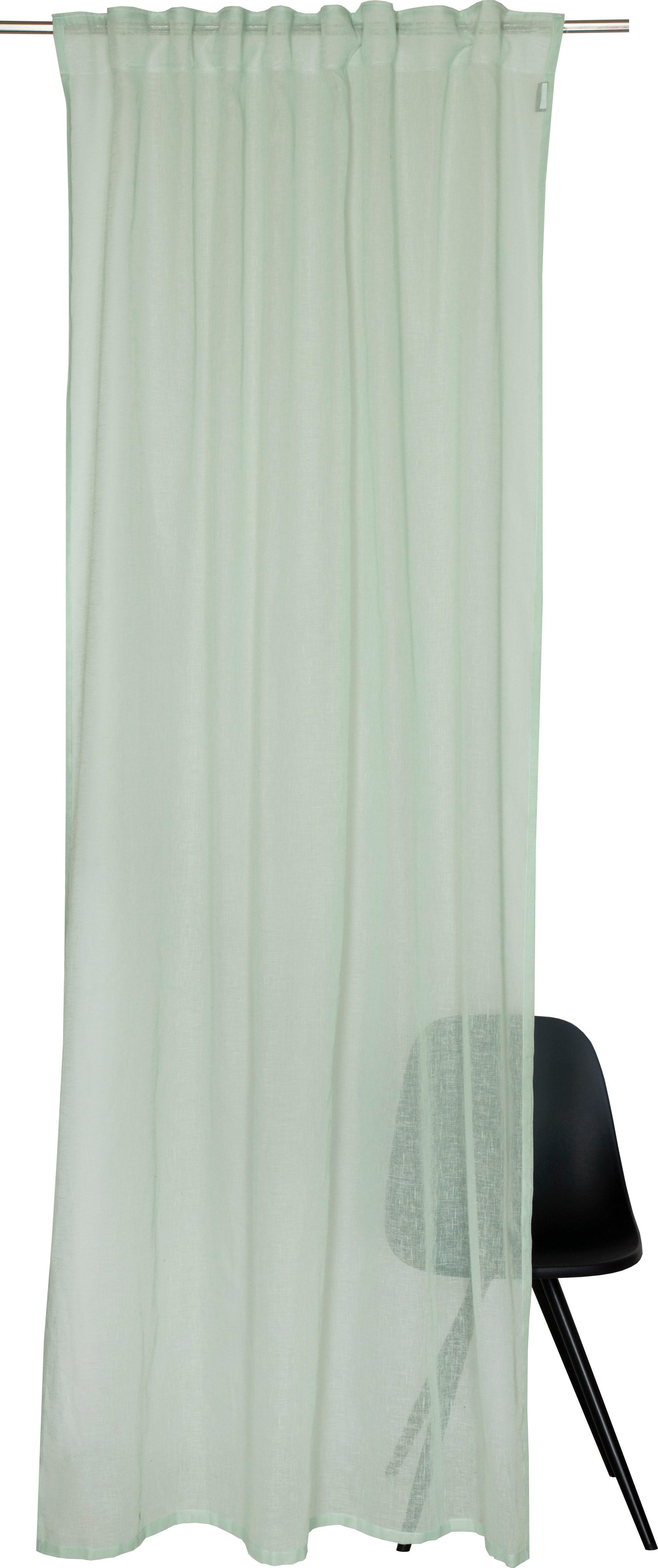 Vorhang "Soho, 1 Stück, verdeckte Schlaufen, transparent, Leinen-Optik", grün (lindgrün), B:130cm H:250cm, Polyester, SCHÖNER WOHNEN-KOLLEKTION, Gardinen, Vorhang, HxB: 250x130 lindgrün 250cm, verdeckte Schlaufen, 130cm