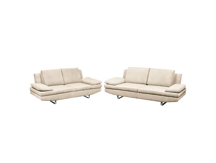 Polstergarnitur 3-2 Beige Cordstoff Onika Modern