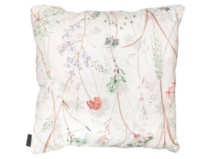 Deko-Kissen Outdoor, Blumenmuster weiss, 50 x 50 x 10 cm