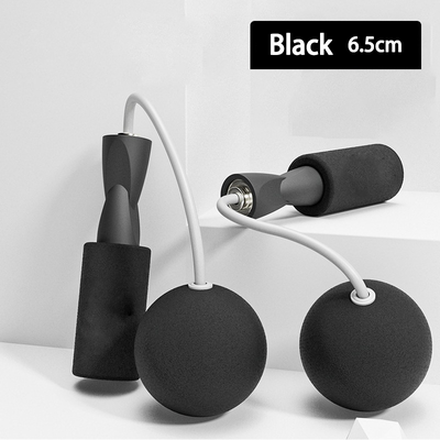 On Spot Shop Fitness Jump Rope With Big Ball, Heavy Cordless Skipping Rope For Fat Burning, Suitable For Household Indoor Sports black 6.5cm