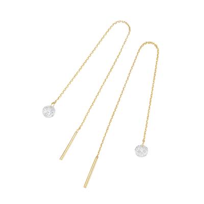 Paar Ohrhänger LUIGI MERANO "Durchzieher, Zirkonia Steine, Gold 375", gold, Ohrringe, Damen