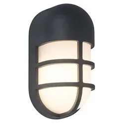 LED Außenwandlampe Wandleuchte Opaler Diffusor Anthrazit Aluminium IP54 H 19,3cm