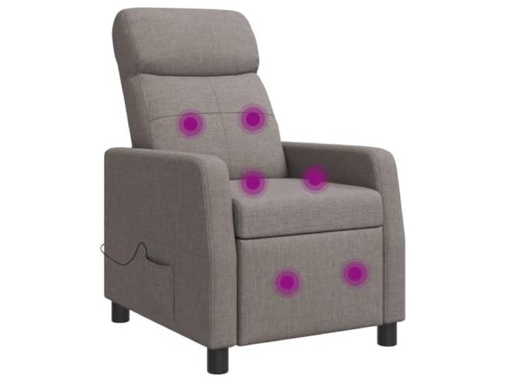 YUTAASU Massage Recliner Chair Taupe Fabric Adjustable 115-160 Degree, Metal Frame, Removable Cover, Easy Clean