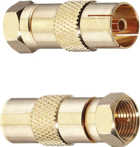 Oehlbach 4402 F-Koax-Adapter vergoldet Anschlüsse: F-Stecker, Koax-Buchse IEC 2St.