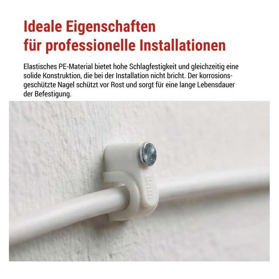 Emos Kabelschelle 8 mm, weiss, 50 Stk (70415892)
