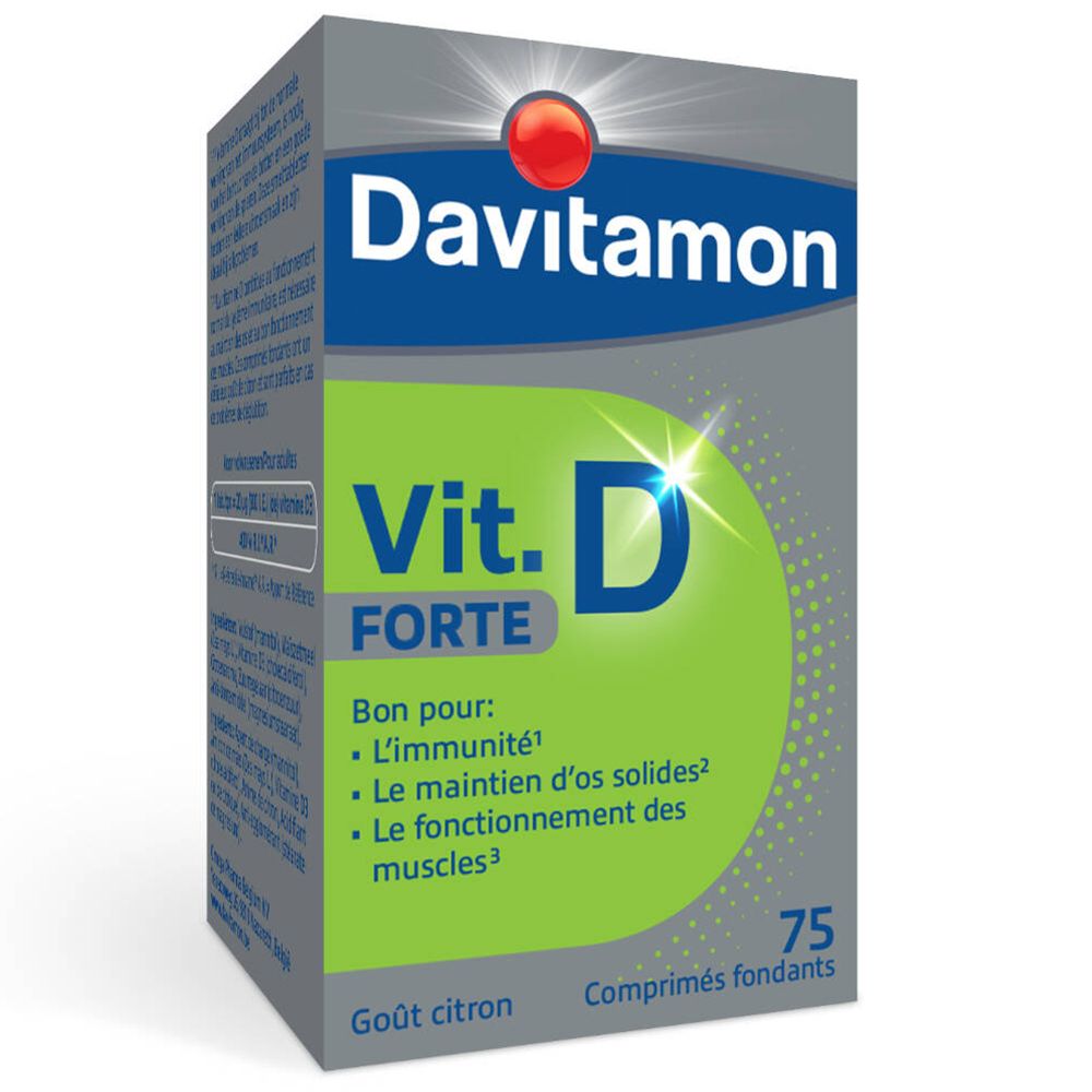 Davitamon Vitamine D Forte Citroen - Weerstand Botten Spieren 75 St Schmelztabletten