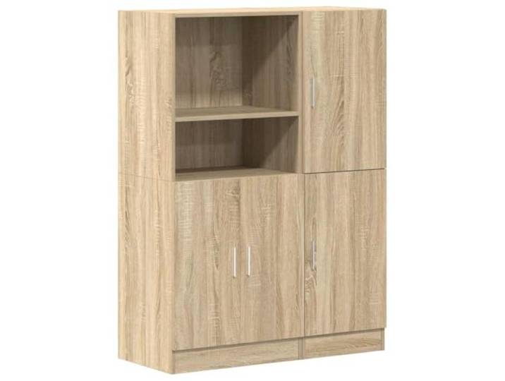 PUGYNBK Küchenschrank-Set, 2-teilig, Holz, Sonoma-Eiche Stabil und feuchtigkeitsbeständig, wendbare Türen, ideal für Restaurants und Häuser