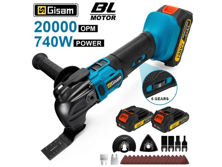 Outil oscillant électrique sans balais 6 vitesses pour le travail du bois, rénovateur, dégrossisseur électrique, scie de coupe pour batterie Makita 18V