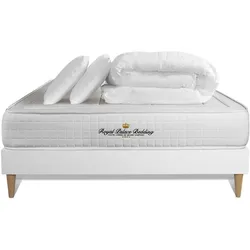 BETT Balmoral Memory-Schaum 180 x 200 cm h3 - Kit Bettgestell Weiß - Mit Kissen und Bettdecke