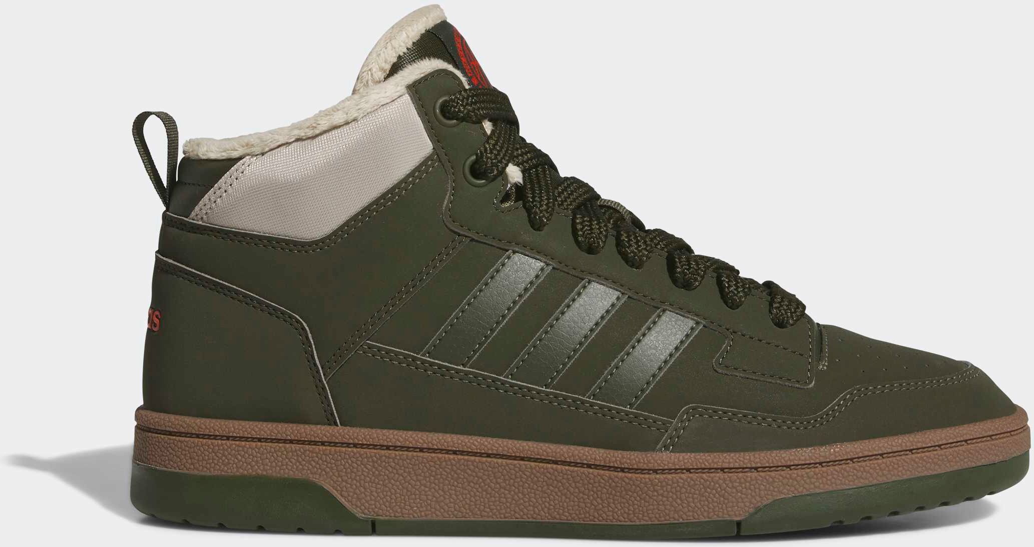 Sneaker ADIDAS SPORTSWEAR "RAPID COURT MID WINTERIZED", Herren, Gr. 42,5, night cargo, night cargo, wonder beige, Synthetik, Schuhe Sneaker night cargo, night cargo, wonder beige 42,5