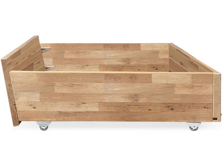 LÖWEN Bettschublade groß auf Rollen, Material Massivholz