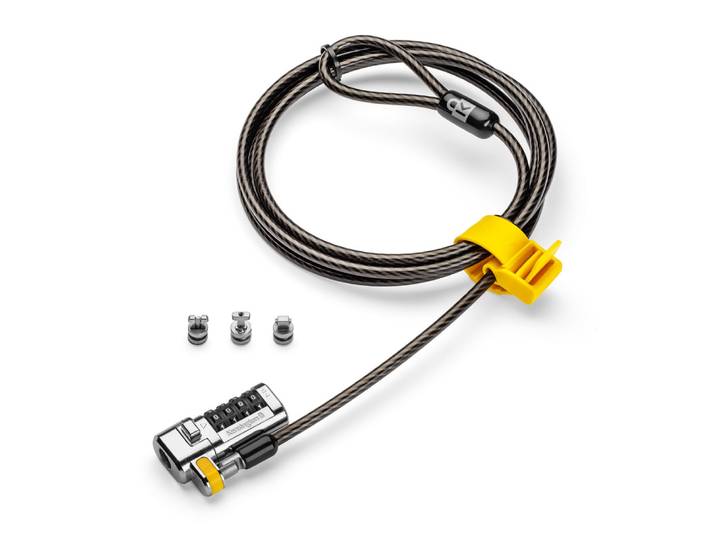 Kensington Câble de sécurité universel ClickSafe à combinaison, 1,8 m, Kensington, Verrouillage à combinaison, Acier au carbone, Noir, Métallique K681