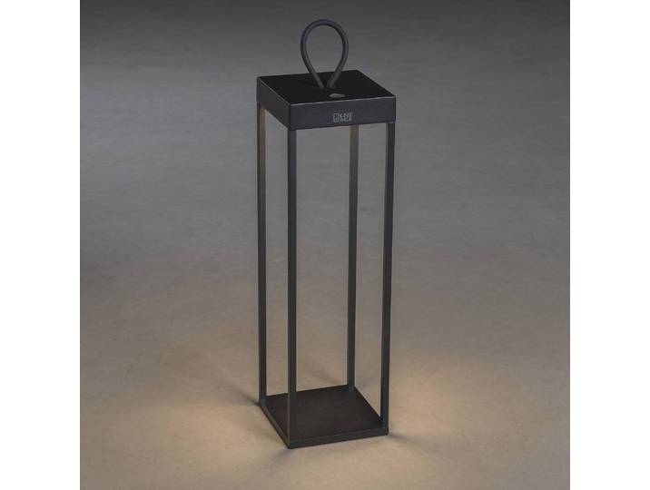 Konstsmide LED-Terrassenleuchte Ravello, Höhe 50cm dimmbar, schwarz, Aluminium, Modern