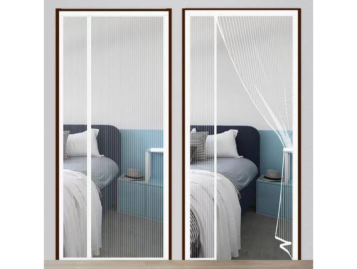 Rideau de porte magnétique, moustiquaire magnétique à ouverture latérale, vol anti-insectes, moustiquaire invisible d'été personnalisable