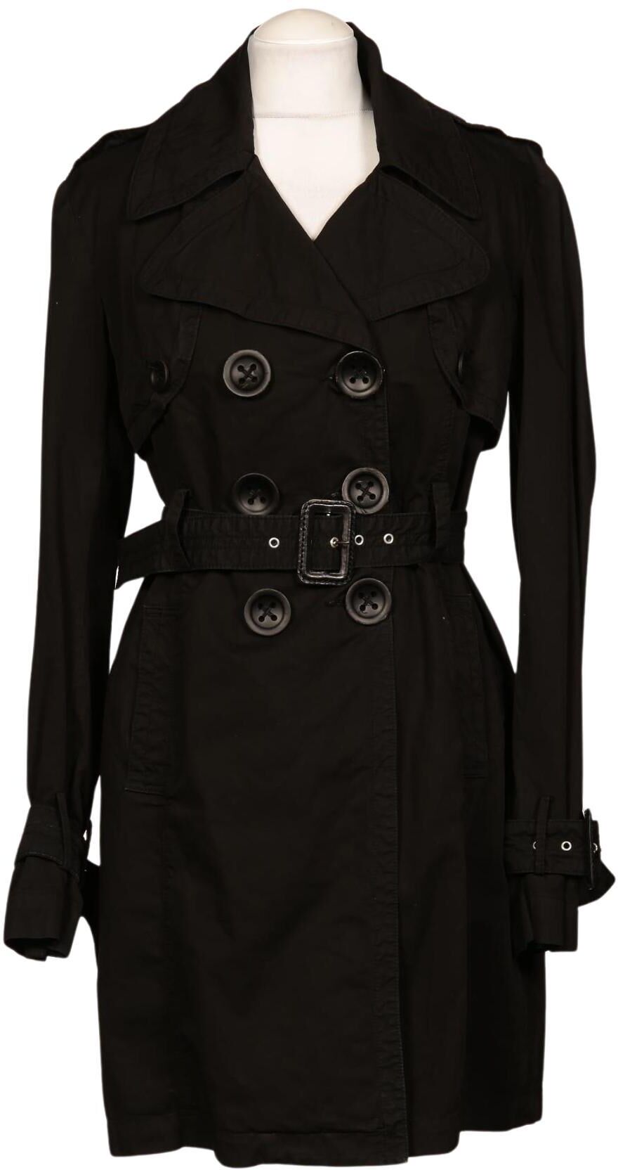 Nolita Damen Mantel, Schwarz, Gr. EU 38 (IT 44), Baumwolle - Second Hand