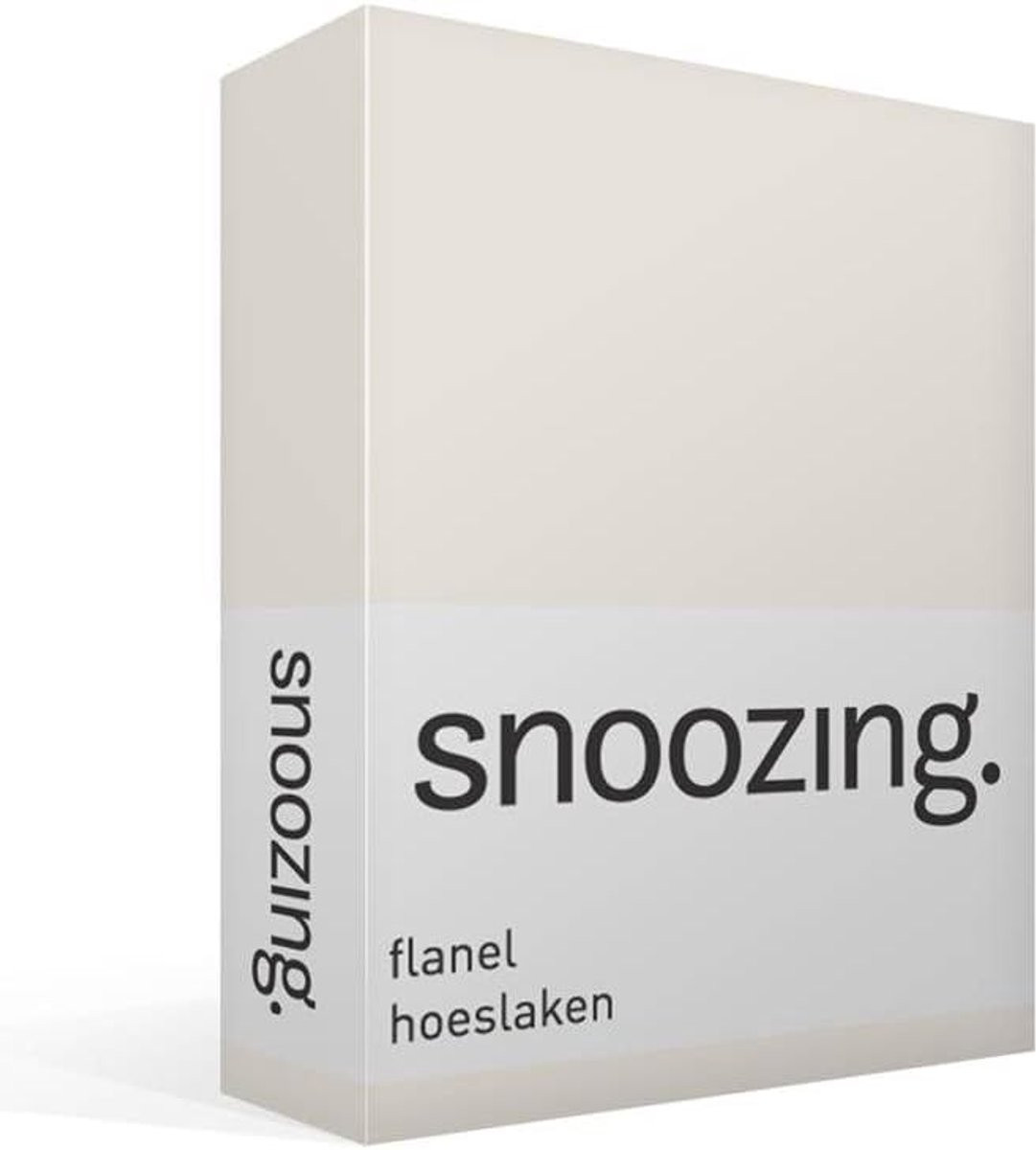 Merkloos Flanellen Hoeslaken - Ivoor - 160x200 cm