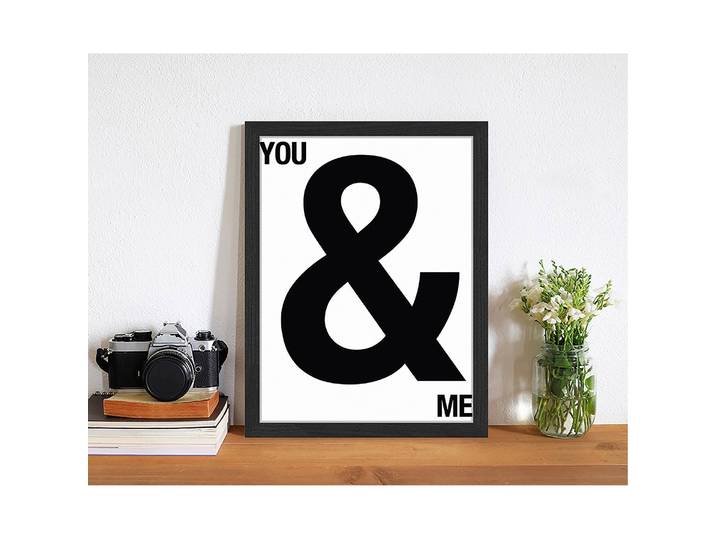 Bild You and Me Rahmen: Massivholz Buche, lackiert Abdeckung: Plexiglas Schwarz 33 x 43cm