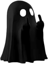 Inspire Curations Funny Middle Finger Ghost Statue Halloween Resin Tabletop Decoration black