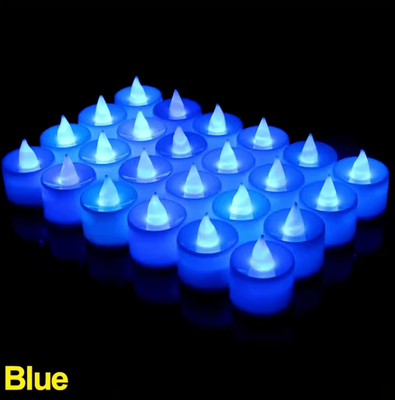 Uplift Curations LED Flameless Candles Colorful Battery Operated Tealight Set For Parties & Home Decor blue 1pc