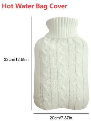 Uplifted Goods Plush Hand And Feet Warmer Hot Water Bottle With Protective Cover white