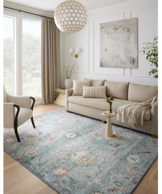 Alexander Home Sara Ultra Plush Shabby Chic Botanical Area Rug
