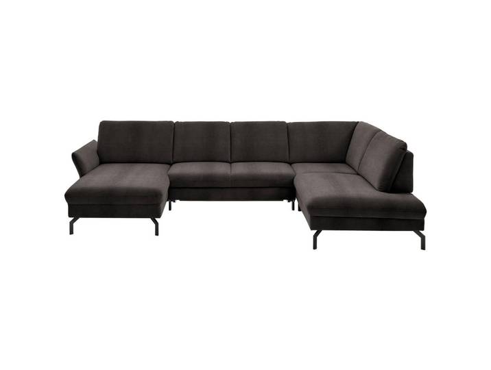 Beldomo System Wohnlandschaft, Dunkelbraun, Metall, 5-Sitzer, U-Form, 335x220 cm, Goldenes M, Stoffauswahl, Sitzqualitäten, seitenverkehrt erhältlich, individuell planbar, Wohnzimmer, Sofas & Couches, Wohnlandschaften, Wohnlandschaft U-Form