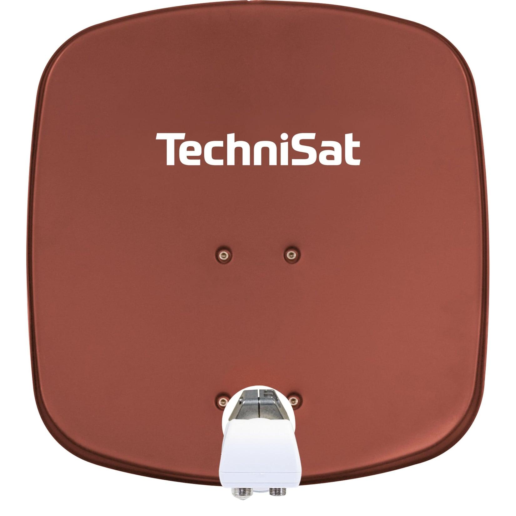 TechniSat DIGIDISH 45 Sat-Schüssel mit Twin-LNB & Wandhalterung, 2 TN ziegelrot