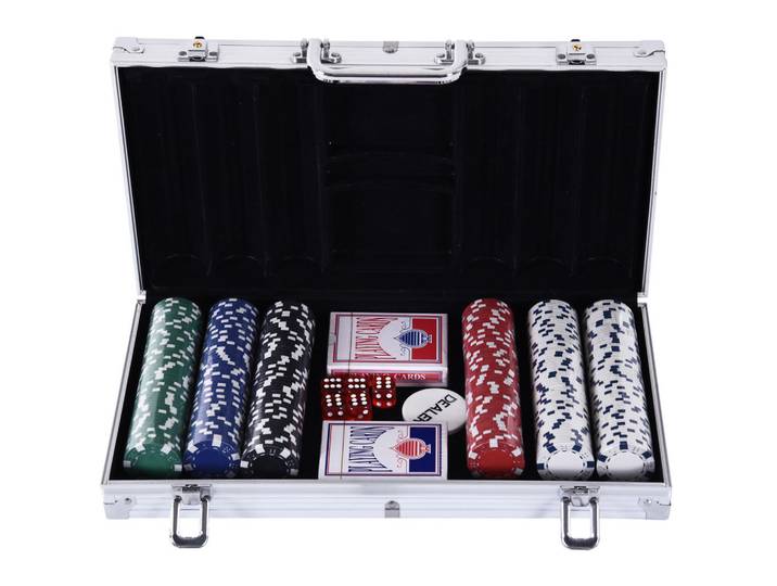 Homcom Pokerkoffer Kunststoff Aluminium Mehrfarbig, Mehrfarbig, 20.5x38 cm, Freizeit & Co, Sport & Fitness