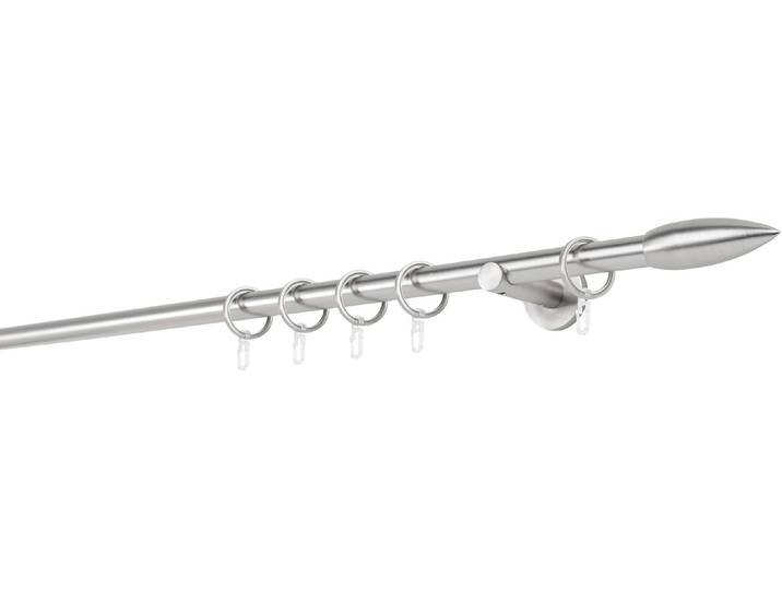 Gardinenstange MYDECO 20mm Cardo Wandträger 6,5 cm , silber (edelstahlfarben), L:100cm, Gardinenstangen, Gardinenstange