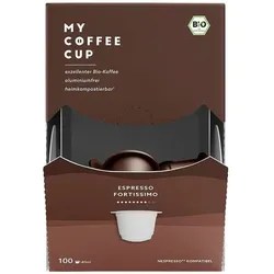 MY COFFEE CUP Kaffeekapseln ESPRESSO FORTISSIMO 100 Stück braun