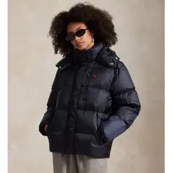 Polo Ralph Lauren für Damen. 211932183001 Gesteppter, wasserabweisender und wasserdichter Marinemantel (M), Lässig, Nachhaltig, Recyceltes N