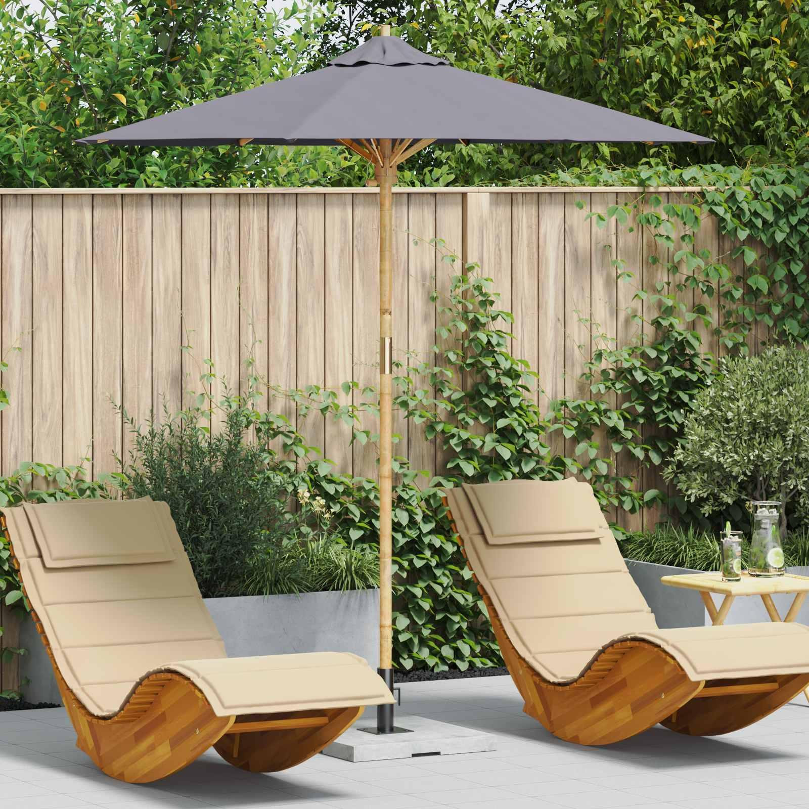 Prolenta Tuinzonneparasol, rond, donkergrijs, diameter: 217 cm, hoogte: 230 cm