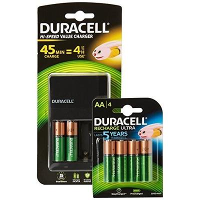 Akku Ladegerät (inkl. 2AA 1.300mAh Akkus + 2AAA 750mAh Akkus) *Duracell*