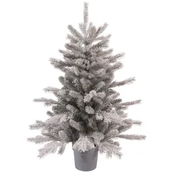 Decoris Minibaum Dekoration Ø63cm H90cm  - grau beschneit