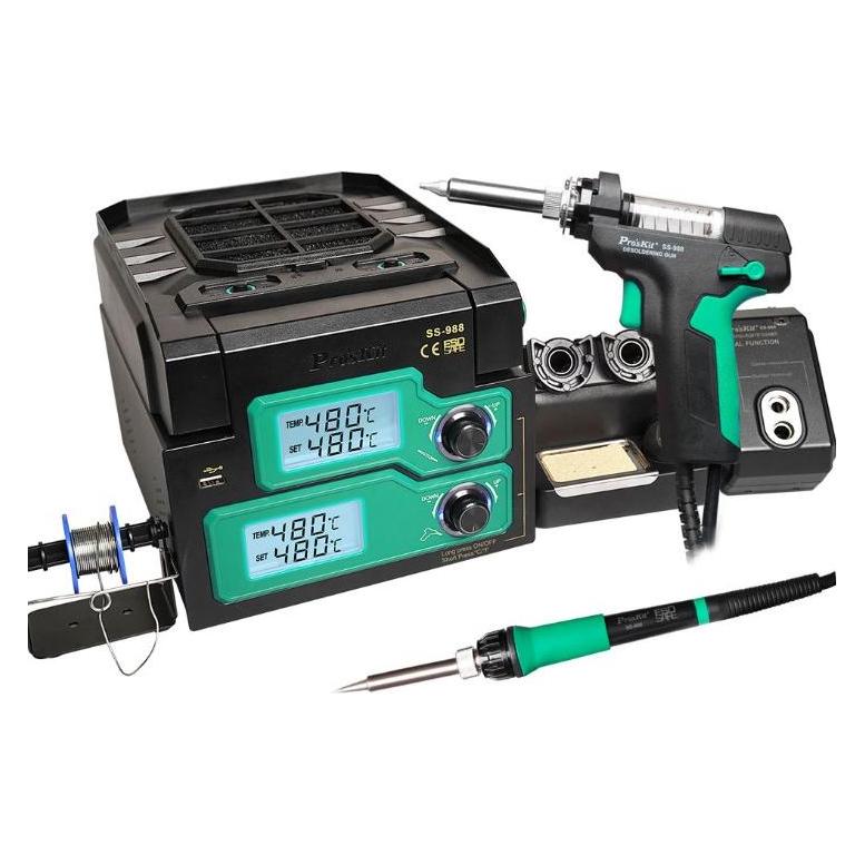 Pro'sKit 6 in 1 Multifunction Soldering Iron and Desoldering Station (Lötstation) (SS-988B)