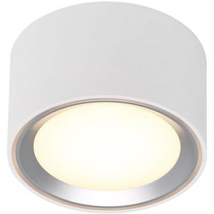 Nordlux Deckenleuchte Fallon, silber, LED, Ø 10 cm, 8,5 Watt / 500 Lumen, dimmbar, warmweiß