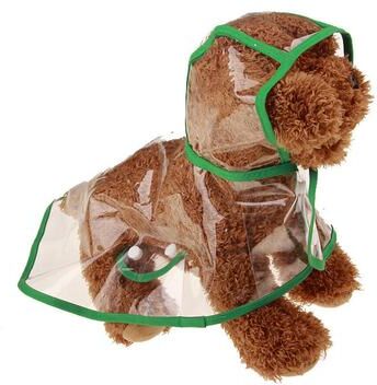 PetsAreLife Transparent Dog Raincoat Green XL