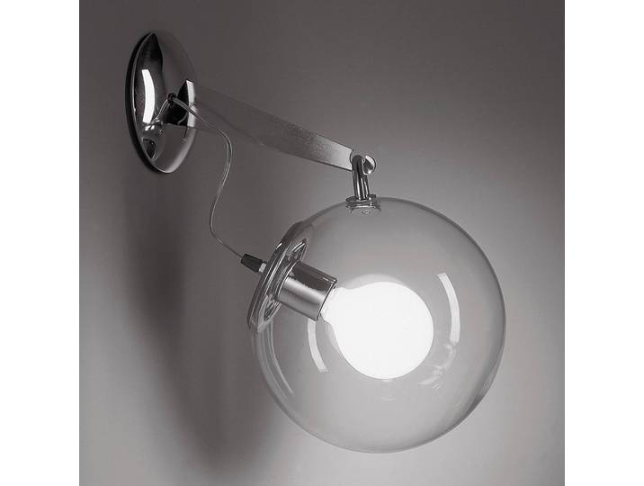 Artemide Designer Wandleuchte Miconos, dimmbar, chrom / silber, für Wohn- / Esszimmer, Glas, Design