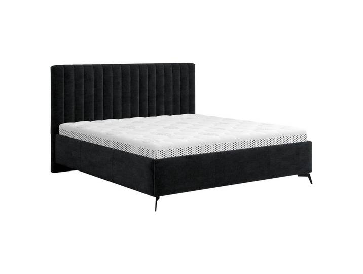 Boxxx Polsterbett, Schwarz, Metall, Eiche, massiv, 140x200 cm, gepolstertes Kopfteil, Stoffauswahl, in verschiedenen Größen erhältlich,nicht verstellbar, alternative erhältlich, Schlafzimmer, Betten, Polsterbetten