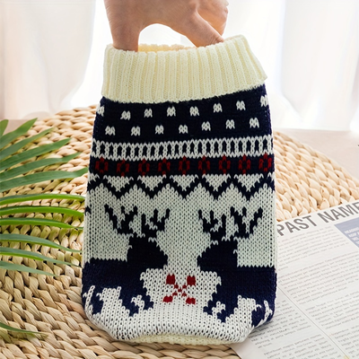 Multicon Wholesale Hub New Knitted Wool Christmas Pet Sweater For Dogs And Cats Bichon And Corgi Friendly blue xl