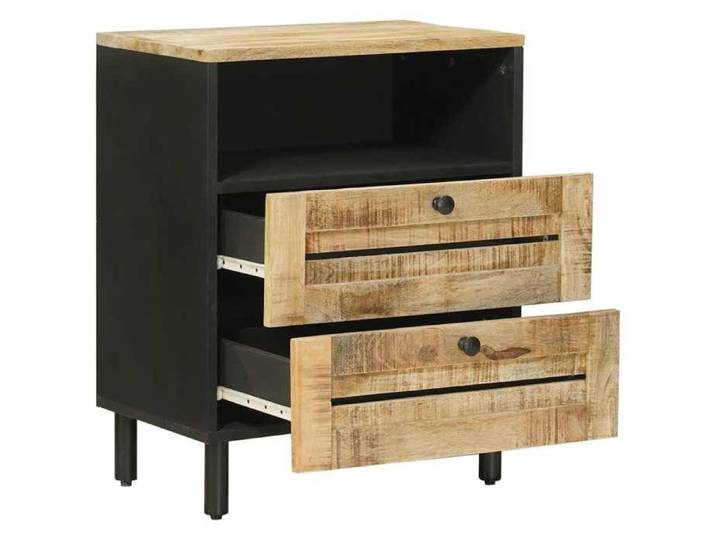 Petite Table intérieure - Table de chevet Marron et Noir 50x33x60 cm - design élégant(86921)