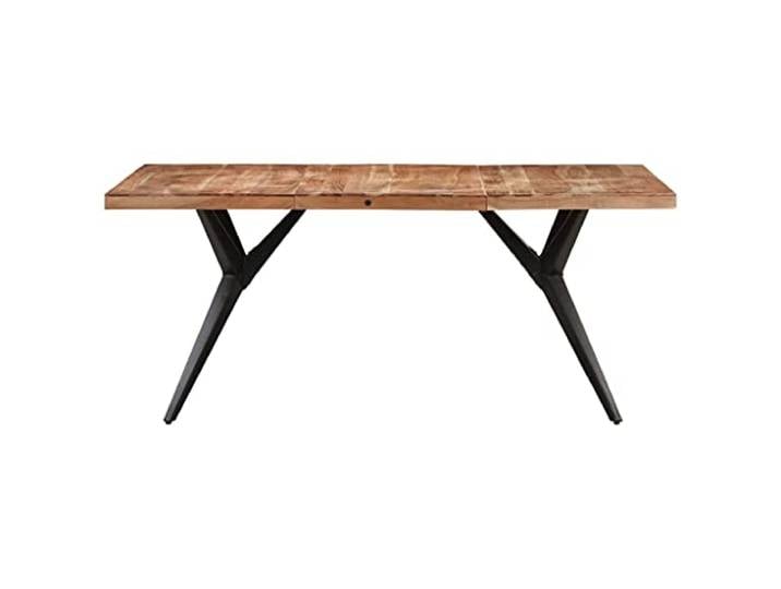 KGHERMDF Esstisch 160x80x76 cm Massivholz Akazie Stabile Stahlbeine, Pulverbeschichtet, Robust, Langlebig, Küchentisch