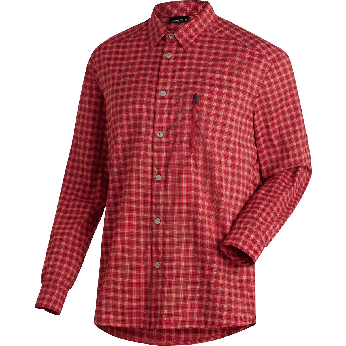 Maier Sports Mats Long Sleeve red check (M20404) 54 3000175-M20404-54