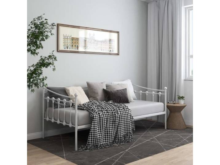 Lit gigogne extensible 7900Content® - Blanc - 90x200 cm - Cadre de canapé-lit simple design confort