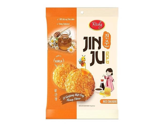 JINJU Crackers de Riz Saveur Miel 100 g