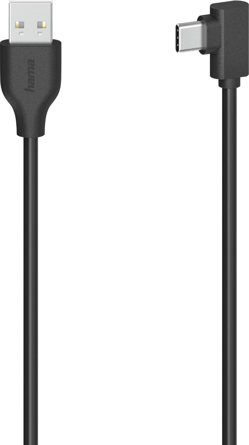 Hama USB-A naar USB-C kabel met haakse connector, 0,75 meter