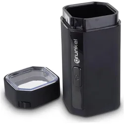 Grunkel Kaffeemühle für Trockenfrüchte und elektrische Gewürze mit Druckknopf und durchsichtigem Visier, Kaffeemühle, Schwarz