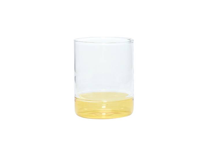 Verre en verre jaune, verre à eau, rond, uni, fait main - Hübsch,